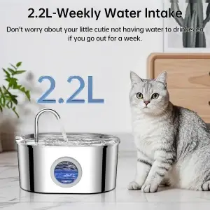 2.2L Stainless Steel  Automatic Pet Water Dispenser